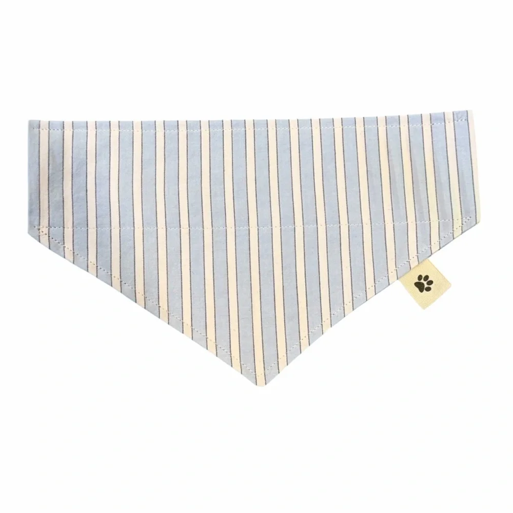 Upcycled Men’s Shirts Striped Over The Collar Dog Bandana